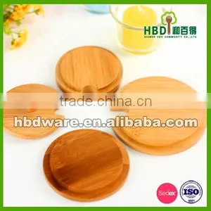 Hot New Products for 2016 Bamboo Wood Lid for Glass Jar,mason Jar Lid for Sale thumbnail-1