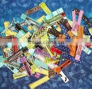 Single Prong Grosgrain Ribbon Full Lined Alligator Hair Clip (FCK-100960030-D) thumbnail-1