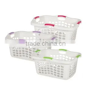 FLB 1770 White Body Handle Plastic Laundry Basket thumbnail-1