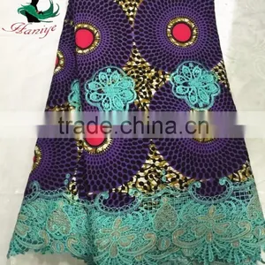 2016 Haniye JFWL-120 African Wax Prints With Lace Fabric Ankara Wax Mix Guipure Lace for Party thumbnail-2