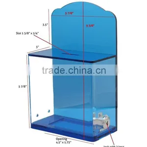 Wholesale Acrylic Blue Donation Boxes thumbnail-1