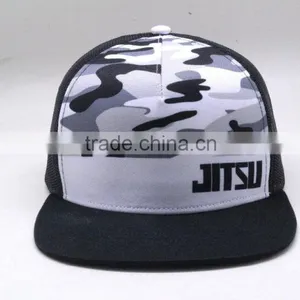 Wholesale Flat Bill Snapback Mesh Trucker Hat Custom thumbnail-2