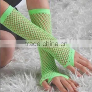 Cheap Elbow Lenght Fishnet Net Gloves With Open Fingers for Women thumbnail-1