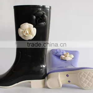 Wholesale Flower Decorative Rainboot,safety Pvc Women Rain Boots thumbnail-1
