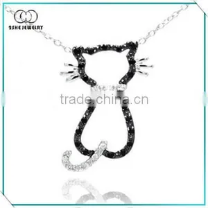 Factory Wholesale Import Silver Cat Jewelry Pendant thumbnail-1