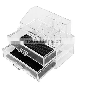 Wholesale Facotry Price 2-Tier Acrylic Cosmetic and Makeup Storage Case Organizer for Acrylic Drawer Storage Organizer thumbnail-1