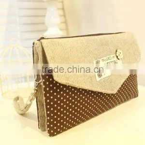 2015 New Style Cotton Fabric Lady Wallet, Man Leather Wallet, Wallet Purse thumbnail-2