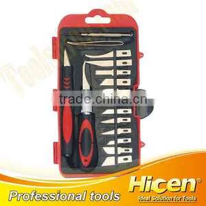 19pcs Carving Knife With Tweezer Set in Case thumbnail-1