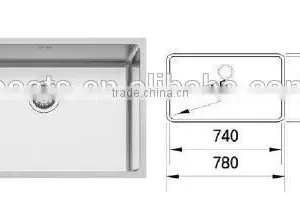 POATS PS-699 Stainless Steel Sink Inner Size: 780X450X220mm thumbnail-1