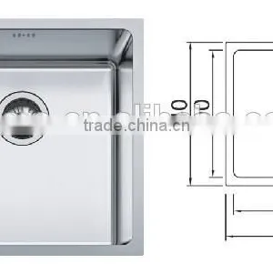 POATS PS-633 Stainless Steel Square Sink Inner Size: 400X400X200mm in The Series of Estrella thumbnail-1