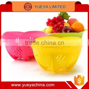 Candy Colors Flower Shaped Fruit Basket Kitchen Vegetable Basket Strainer thumbnail-1