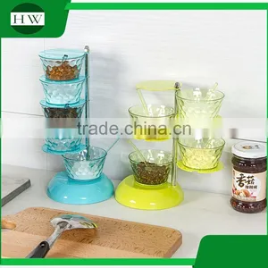 Kitchen Accessories Plastic Rotate Seasoning Pot Condiment Container Spice Pots Box Tin Bottle Jar thumbnail-1