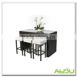Bar Dining Table,6 Pcs Stools Bar Used Weave Dining Table thumbnail-1