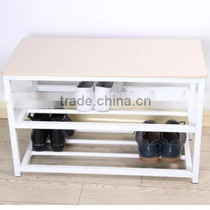 VIVINATURE Micro Fabric Shoe Rack Storage Organizer and Hallway Bench thumbnail-4