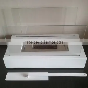 Free Standing Outdoor Iron Sheet Metal Box Bio Fireplace With Tempered Glass thumbnail-1