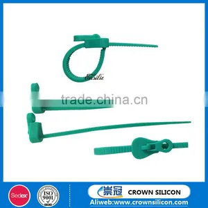 Flexible Slide Fastener Shape Silicone Cable Tie, Recyclable Silicone Food Loop thumbnail-2