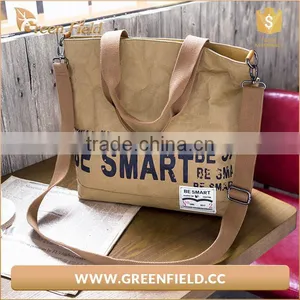 Custom Beach Tote Bag Tear Reusable Ladies Shopping Bag/washable Kraft Paper Women Handbag thumbnail-1