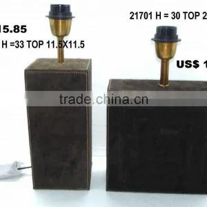 Leather Sued Table Lamp Square thumbnail-1
