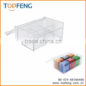 Arcylic Teabag Box With 6 Compact, 6 Compact Tea Bag Box,arcylic Teabag Storage Box,teabag Holder thumbnail-4