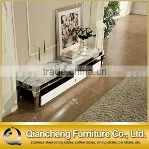 Stone TV Stand Stainless Steel Legs With Drawer thumbnail-1