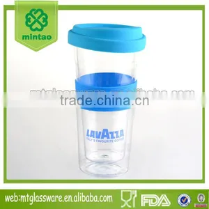 Handmade Clear Borosilicate Dringking Double Wall Glass Tea Cup thumbnail-1