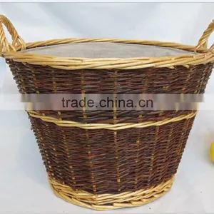 Handmade Wicker/rattan Stroage Basket With 2 Loops Handle thumbnail-1
