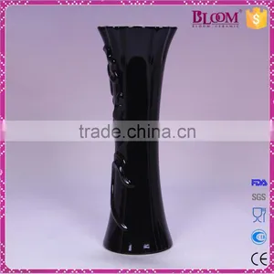 Modern Glazed Black Cheap Ceramic Vases Flower for Sale thumbnail-2