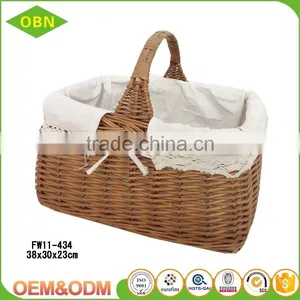Handmade Cheap Wicker Picnic Basket With Lid for Family thumbnail-2