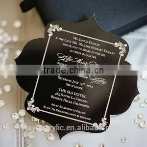 2016 Elegant New Style Clear Luxury Acrylic Laser Cut Wedding Invitation Card, Butterfly Wedding Invitation Card thumbnail-1
