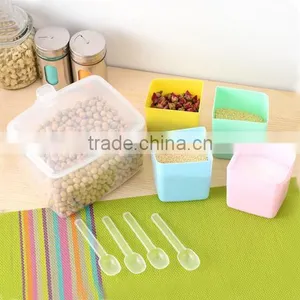 Wholesale 4 Cases Plastic Spice Bottles Wholesale Seasoning Bottle Spice Box With Spoon thumbnail-3