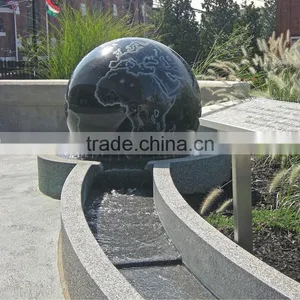 Large Outdoor Sculptures Marble Carving 24" Rotating Granite Sphere Fountain thumbnail-1