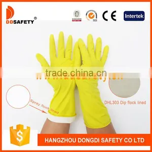 DDSAFETY High Quality Cheap Yellow Latex Glove Safety Glove thumbnail-1