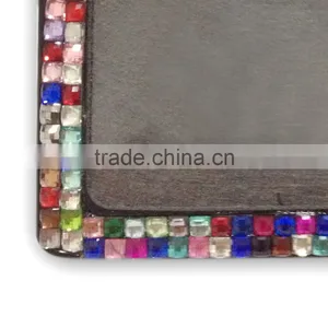 Popular ID Holder, High Quality Promotion Gift PU Leather Badge Holder With Crystal Gem Decoration thumbnail-4