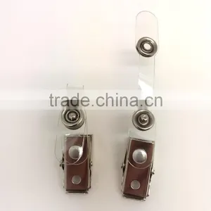 Badge Clip With PVC Tab, Stamping Steel Metal Badge Clip With Vinyal Tab, thumbnail-4