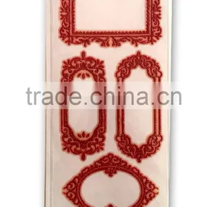 Red Colorway, Classic Glitter Lace Foam Sticker, Elegant Decorative Shinny Glitter Sticker thumbnail-1