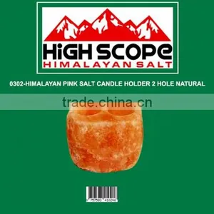 HIMALAYAN PINK SALT NATURAL TEA LIGHT CANDLE HOLDER TWO HOLES thumbnail-1