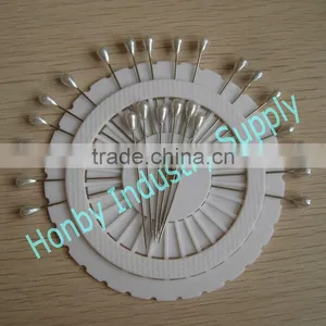 Fine Cream White Color Teardrop Head Haberdashery Pin thumbnail-1