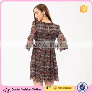 2015 Summer Fashion Long Sleeve Sexy African Printed Dresses thumbnail-3