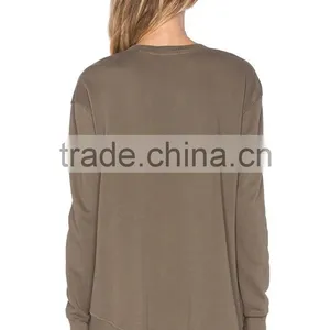 New Design Cotton Deep V Neck Sweatshirt Women Fashion thumbnail-3