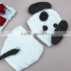 Newborn Baby Dog Hat Cap Cotton Photography Prop Animal Hat Cap Crochet Knitted Beanie thumbnail-2