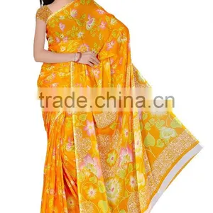 New Printed Styles Saree With Blouse Material thumbnail-1