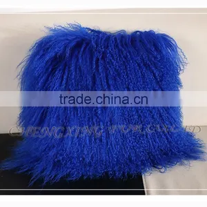 CX-D-04N Wholesale High Quality Best Selling Comfortable Lamb Fur Pillow Genuine Mongolian Sheep Fur Pillows thumbnail-6