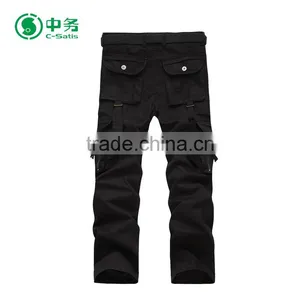 New Design Comfortable Multi Pockets 100% Cotton Mens Cargo Trousers for Wholesale thumbnail-5
