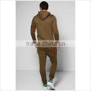 Custom Suit Embroidered Logo Slim Fit Men Winter Sport Cotton Tracksuit thumbnail-2