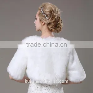Pure Colour Wedding Shawl White Faux Fur Shawl Leather Grass Dress Bridesmaid Dress Cape Fur Waistcoat thumbnail-3