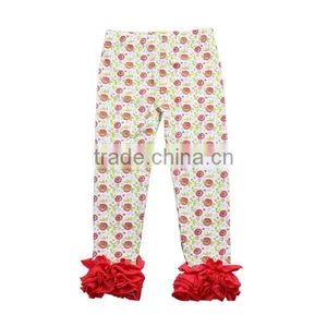 2017 Spring Fashion Valentine's Day Icing Pants Wholesale Cotton Triple Ruffle Baby Leggings Pants thumbnail-6