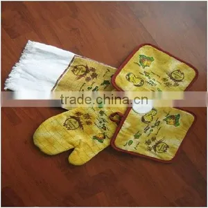 Cotton Oven Mitt Set Wholesale Together With Kitchen Towel / Hot Pot thumbnail-1