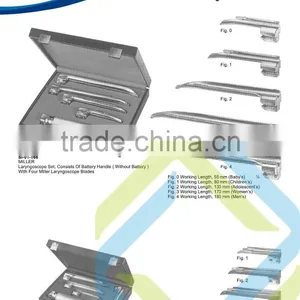 Laryngoscope Set Macintosh & Miller With Handles & Blades WHITE LED thumbnail-1