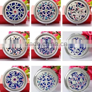 Noble Silver Hollow COMPACT MAKE UP/Handbag MIRRORS, Retro Compact/Travel/Pocket ILLUMINATED Beauty Make Up Mirrors New thumbnail-5