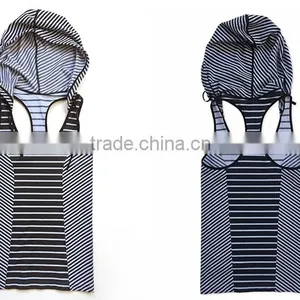 Wholesale Sleeveless Sports Vest With Hat Summer Workout Wear Ribbed Tank Top thumbnail-5